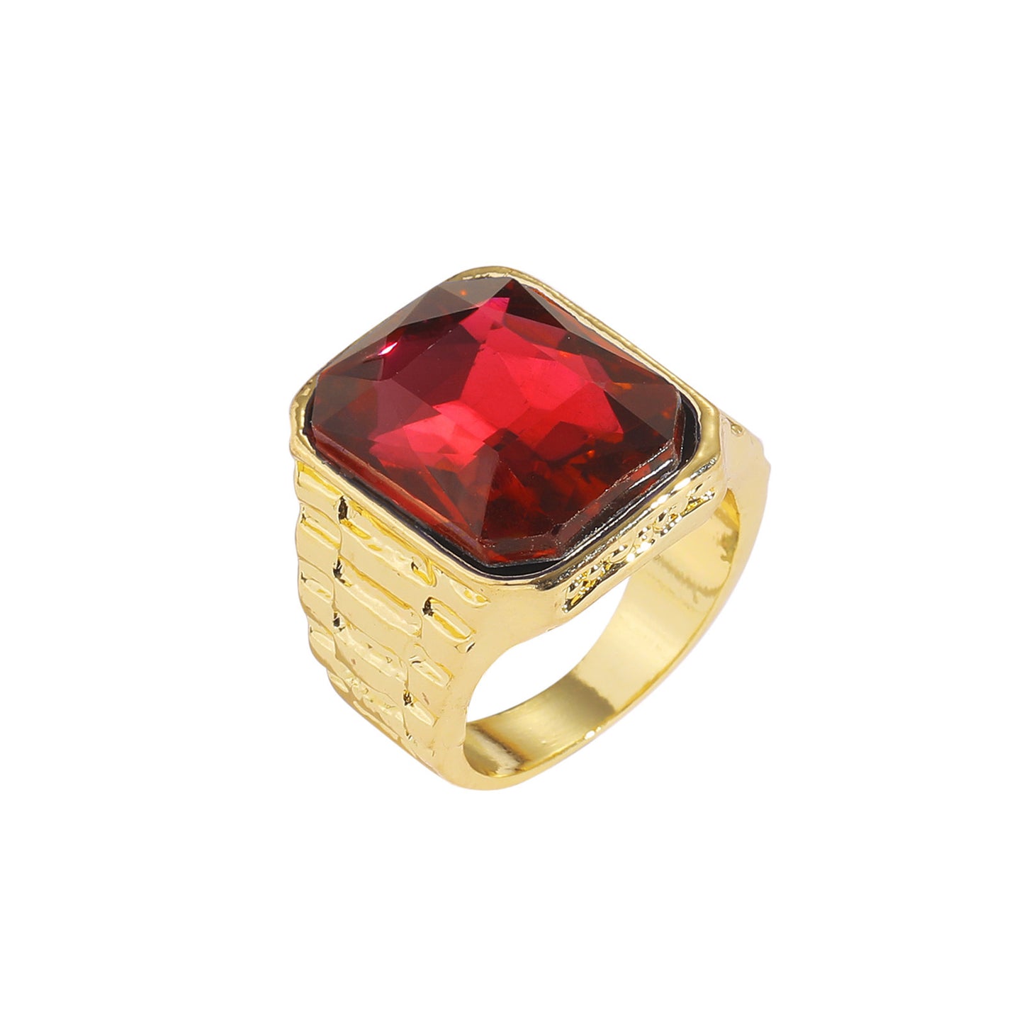 Hip Hop Vintage Square Cubic Zirconia Ring for Men