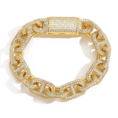 Hip Hop Cuban Link Copper Jewelry Piece for Men