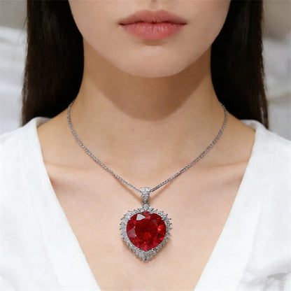 20 Carat Round Moissanite Halo Pendant Necklace, Large Color Stone Statement Necklace