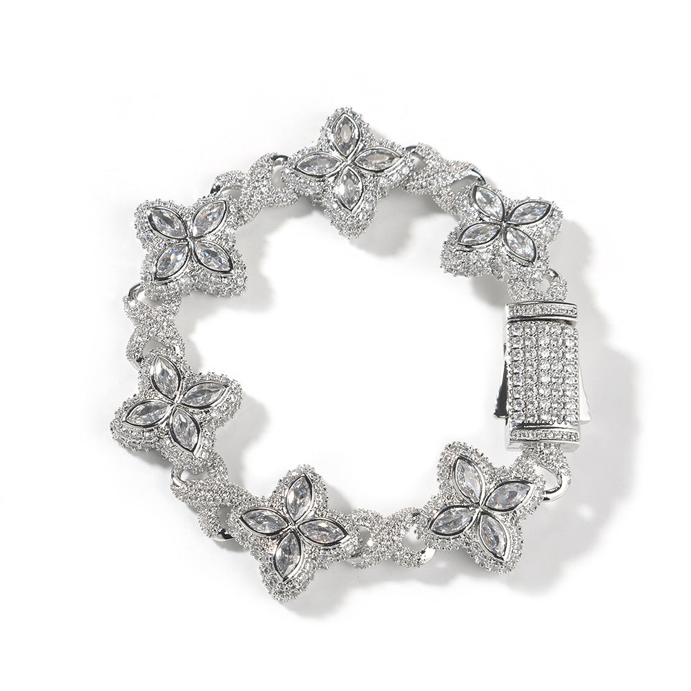 Unisex Four Leaf Clover Cubic Zirconia Bracelet /Necklace product image