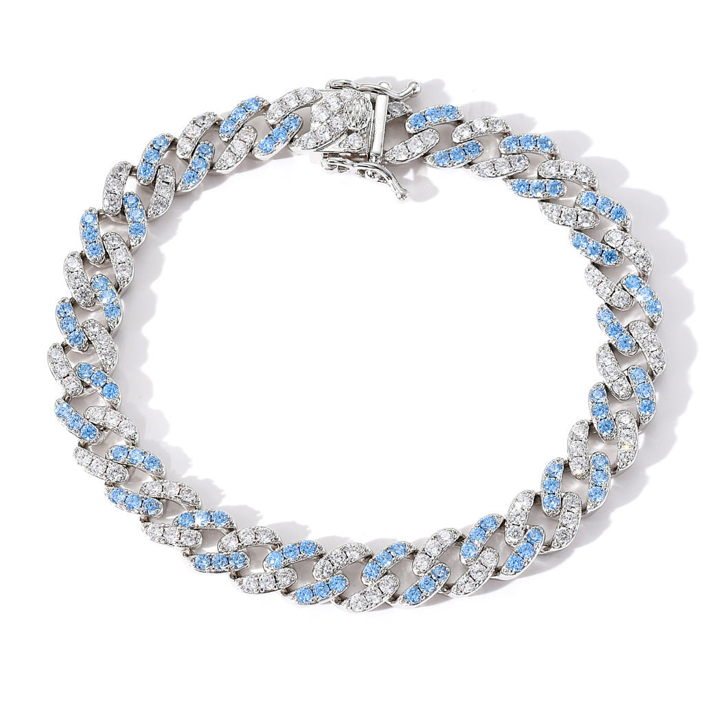 Hip Hop Cuban Link Cubic Zirconia Bracelet for Men and Women