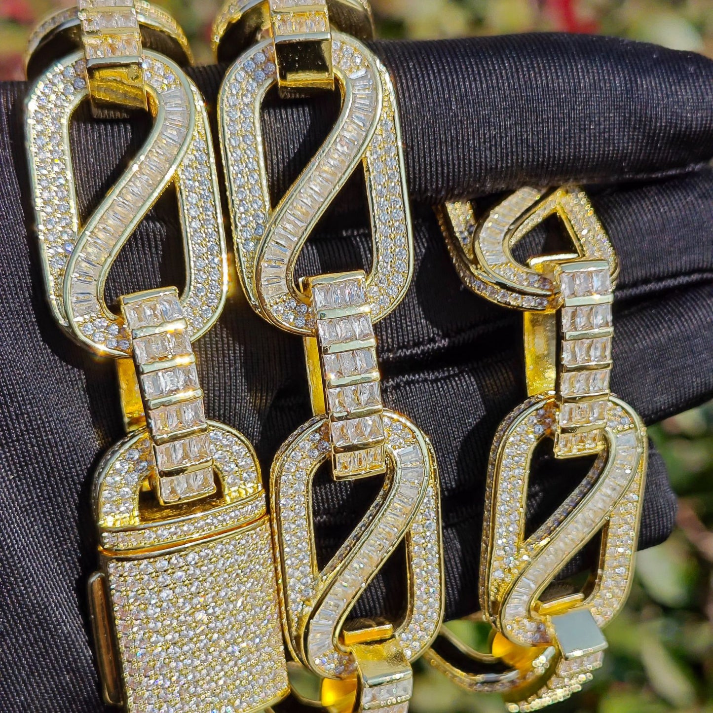 Iced Out Chain Necklace Bracelet Set