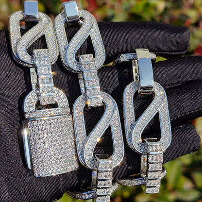 Iced Out Chain Necklace Bracelet Set