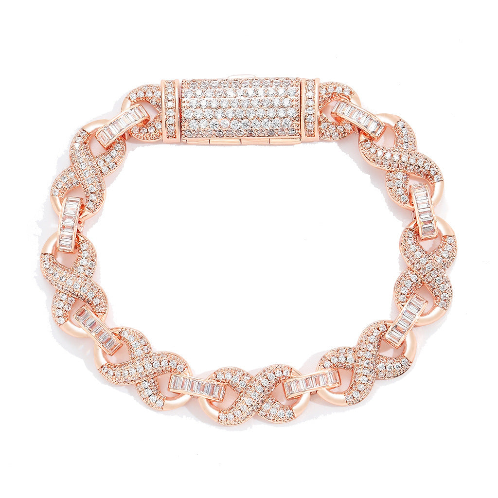 Hip Hop Cuban Link Copper Bracelet for Men and Women