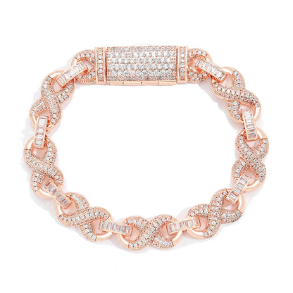 Hip Hop Cuban Link Copper Bracelet for Men and Women