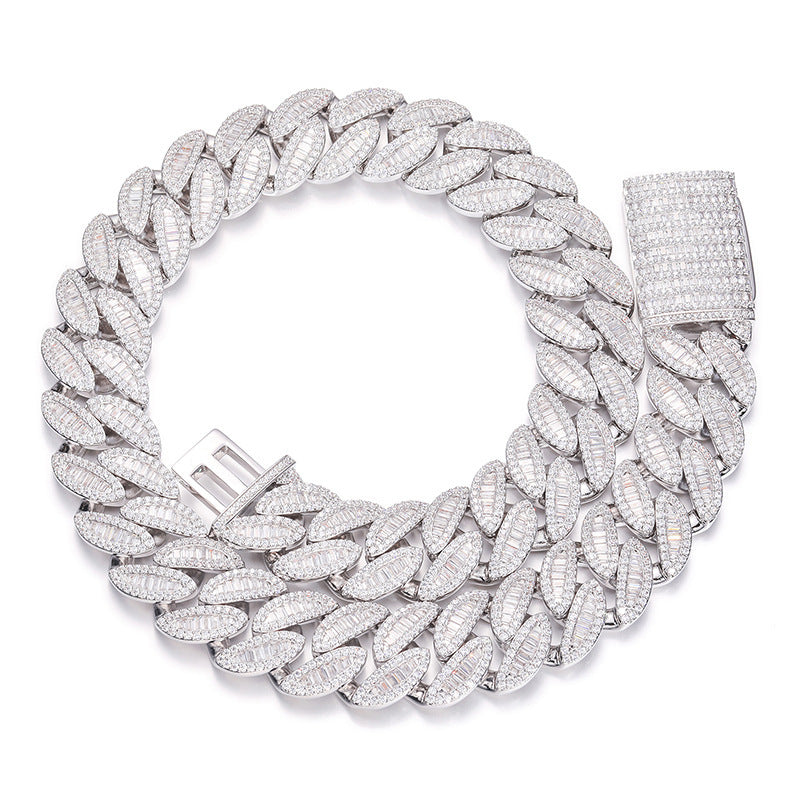 Iced Out Cuban Link Chain Necklace Bracelet Set for Women & Men, 5A CZ Hip Hop Statement Jewelry product image