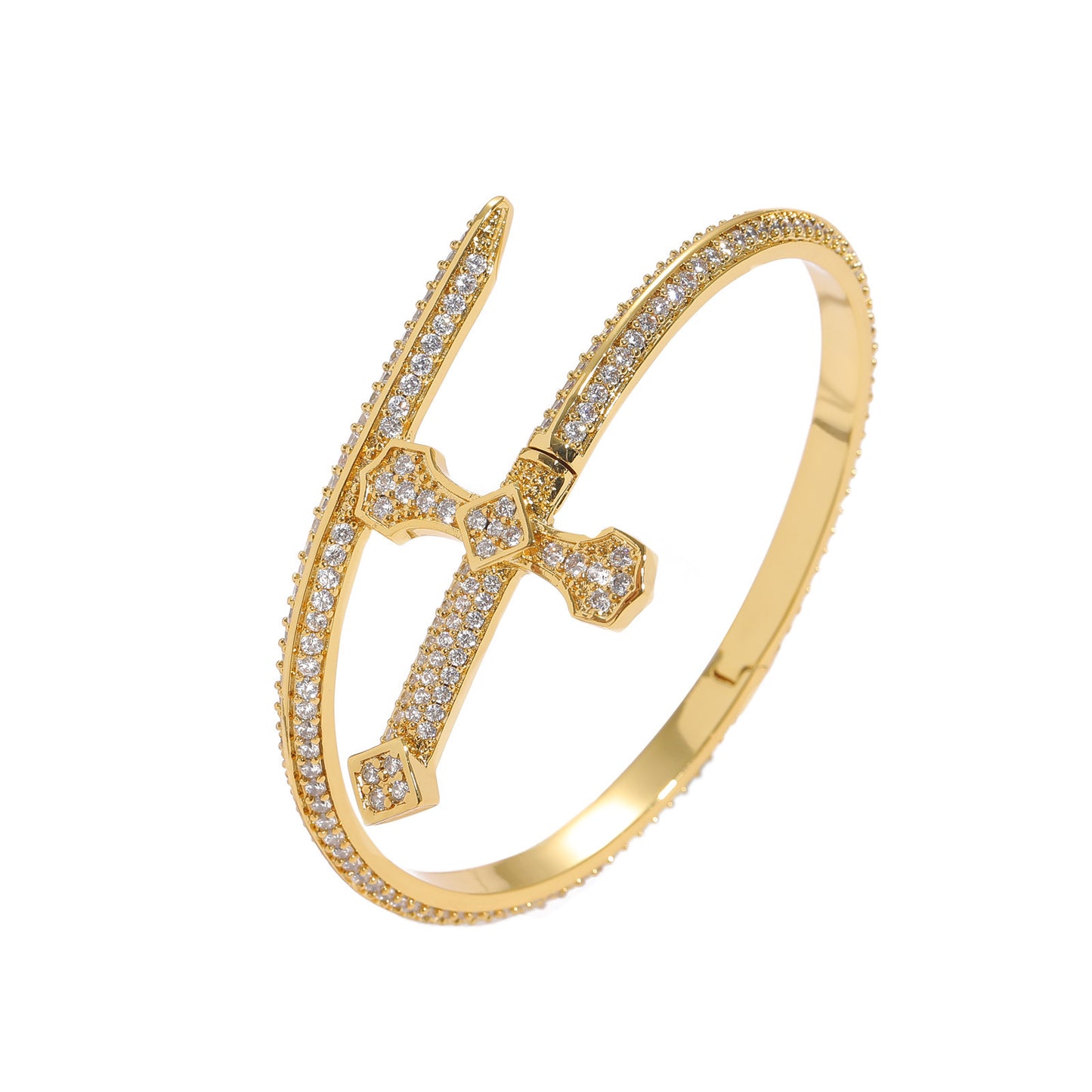 Hip Hop Light Luxury Snake Cubic Zirconia Bracelet for Men and Women