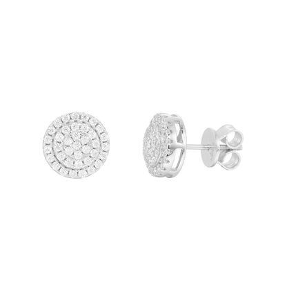 925 Silver Round Moissanite Stud Earrings for Men and Women - Iced Out Hip Hop Geometric Earrings