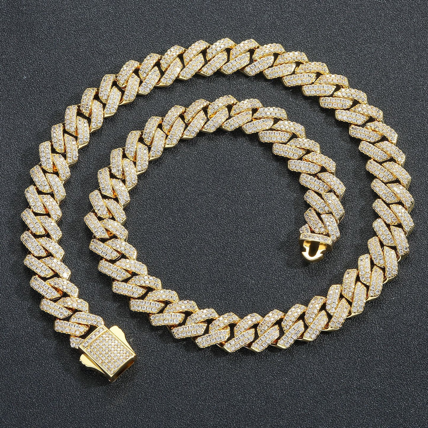 Hip Hop Diamond Shape Cuban Link Cubic Zirconia Bracelet for Men