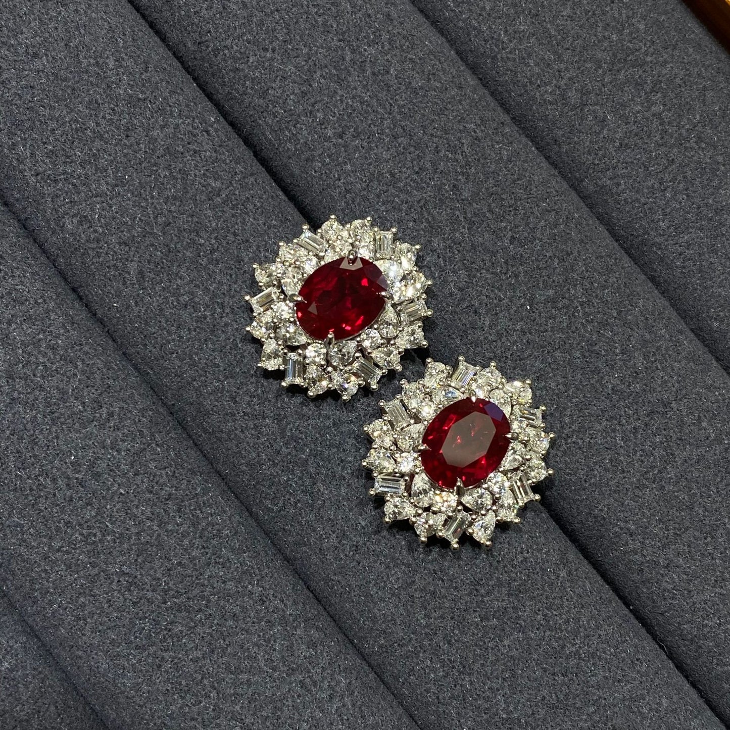 Ruby Red Crystal Bracelet, Oval Halo Vintage-Inspired Jewelry product image