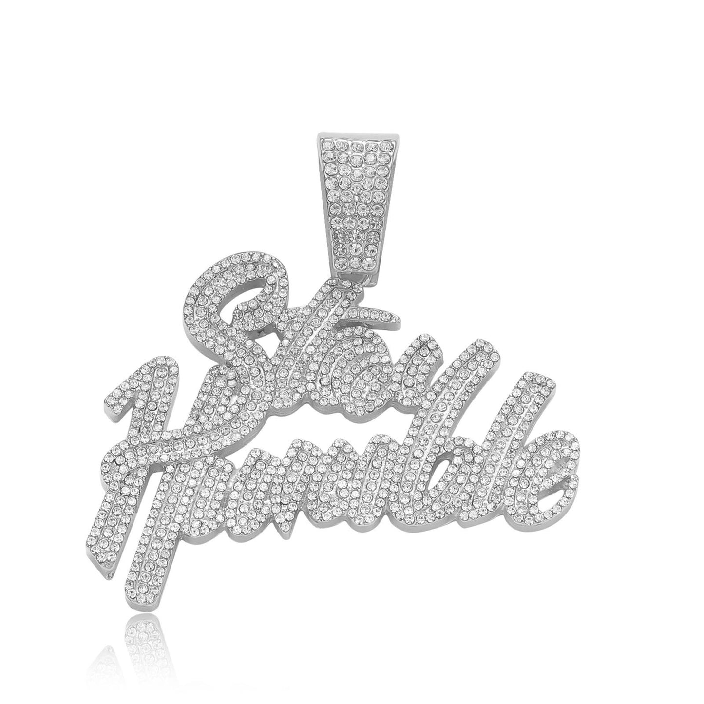 Hip Hop Letter Cuban Link Alloy Pendant Necklace for Men and Women