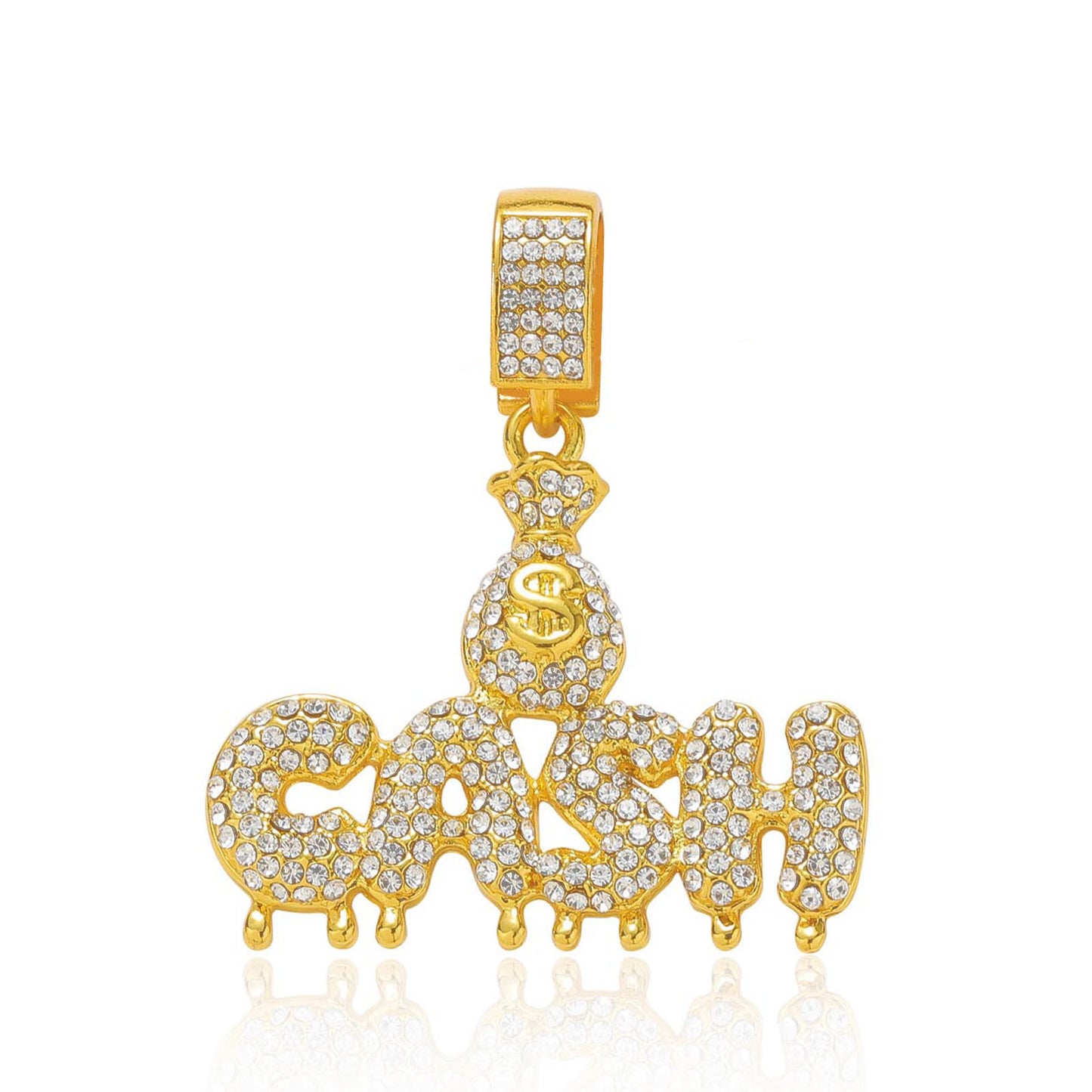Hip Hop Letter Teardrop Dollar Alloy Pendant Necklace for Men and Women