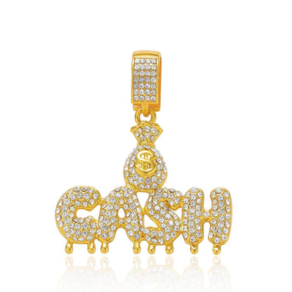 Hip Hop Letter Teardrop Dollar Alloy Pendant Necklace for Men and Women