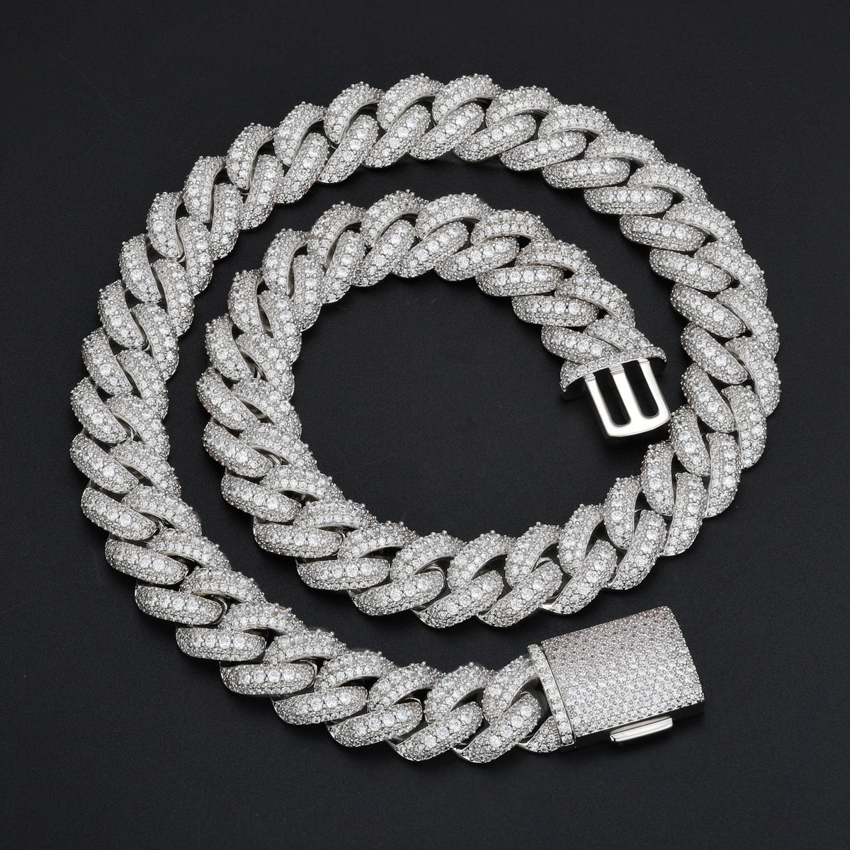 Iced Out Cuban Link Chain Necklace or Bracelet for Men and Women, Cubic Zirconia Hip Hop Jewelry product image