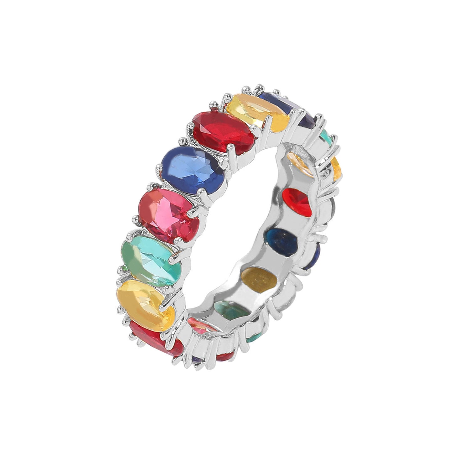 Vintage Light Luxury Oval Cubic Zirconia Ring for Men and Women