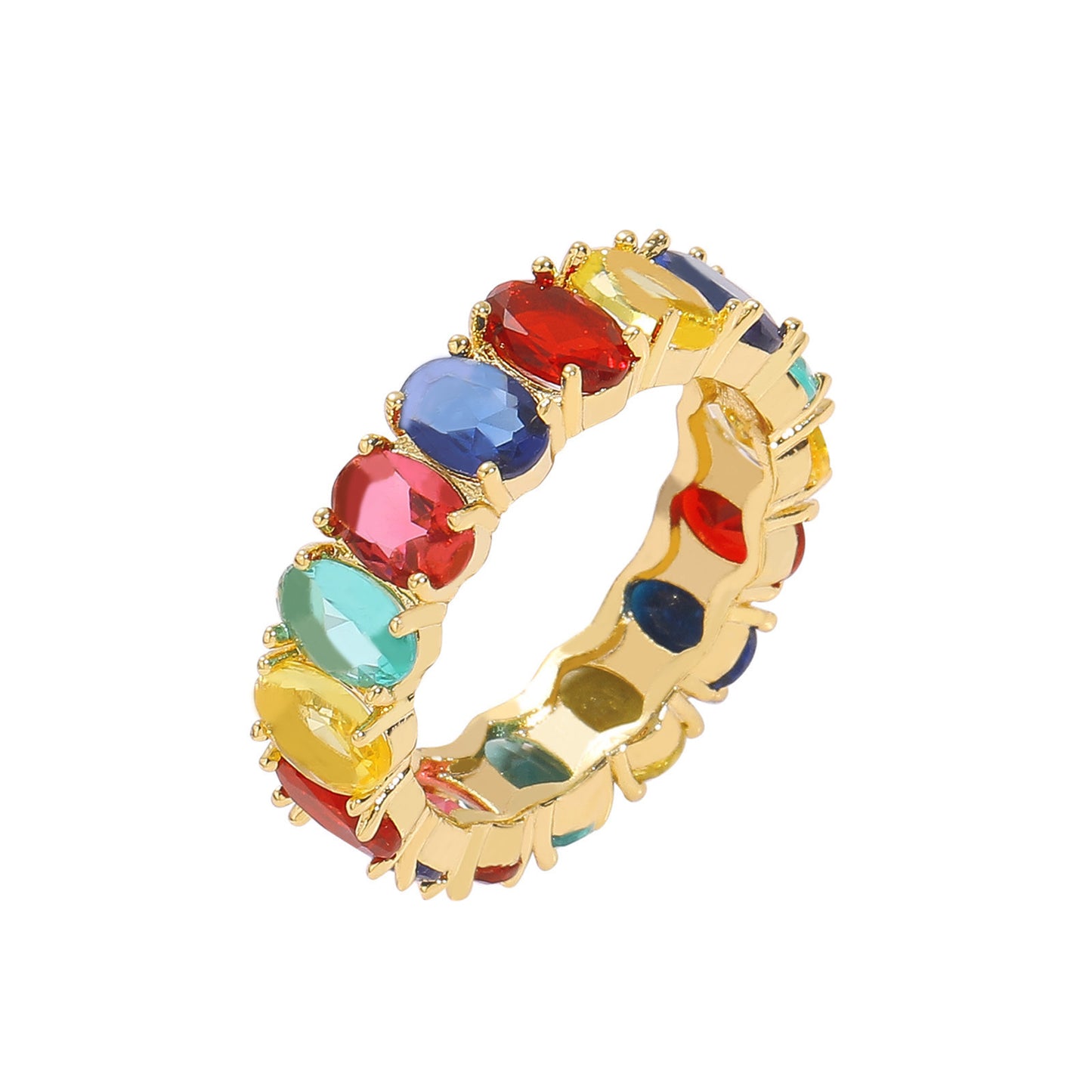 Vintage Light Luxury Oval Cubic Zirconia Ring for Men and Women