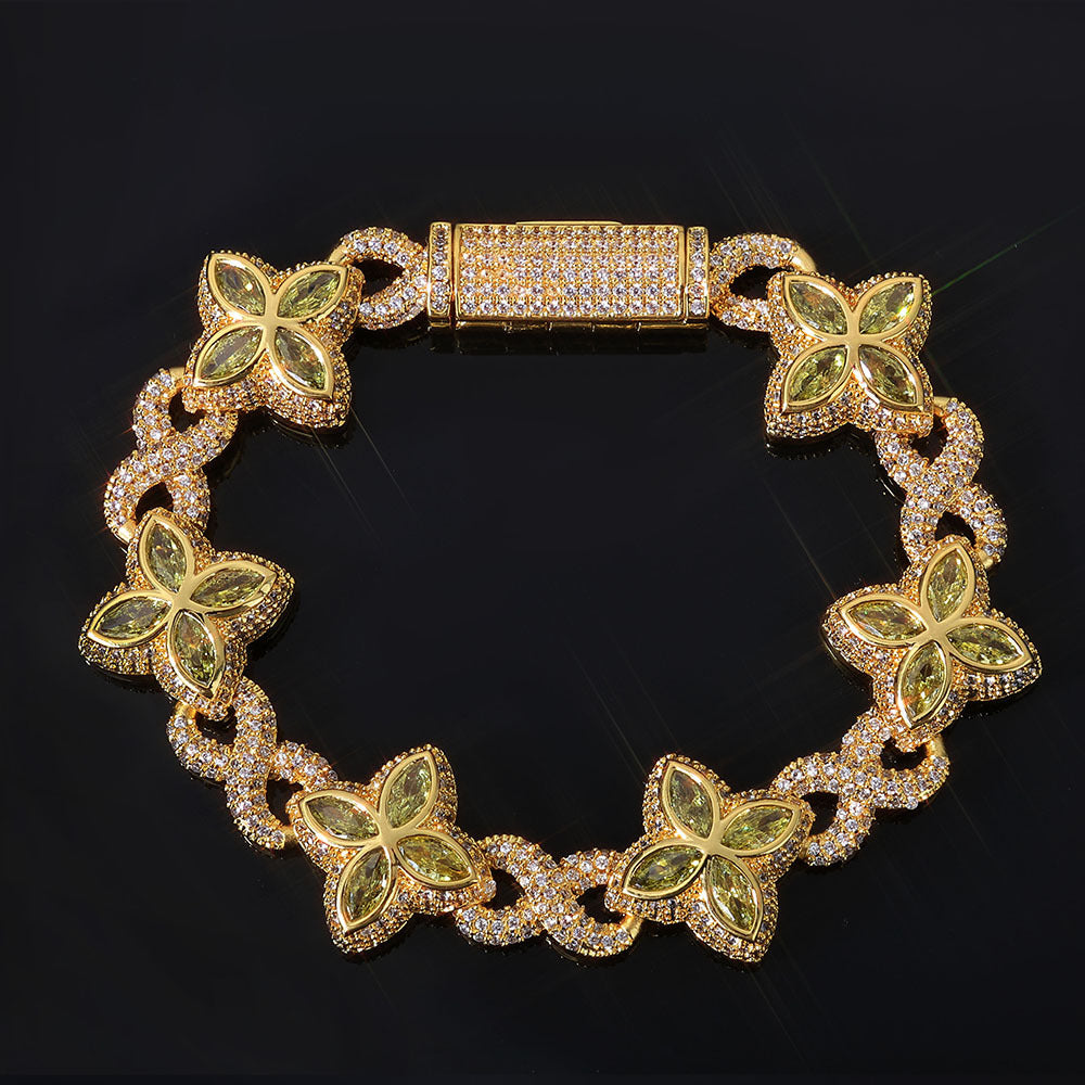 Clover and Infinity CZ Link Copper Bracelet - CHA295 product image