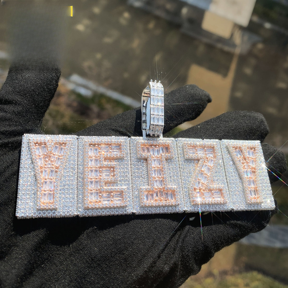 Unisex Iced Out Letter Pendant Necklace product image