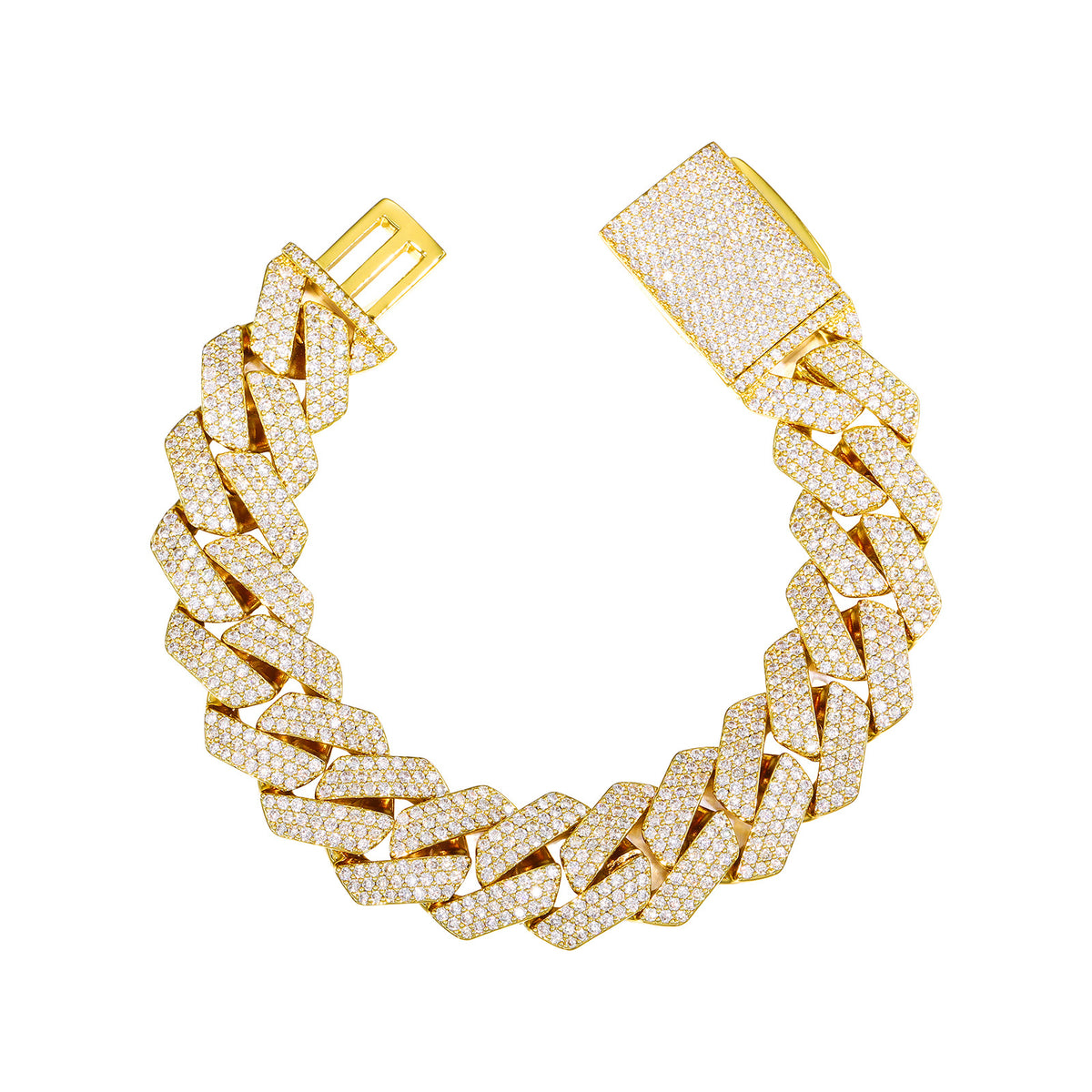 Iced Out Moissanite Diamond Shape Cuban Link Bracelet for Men and Women product image