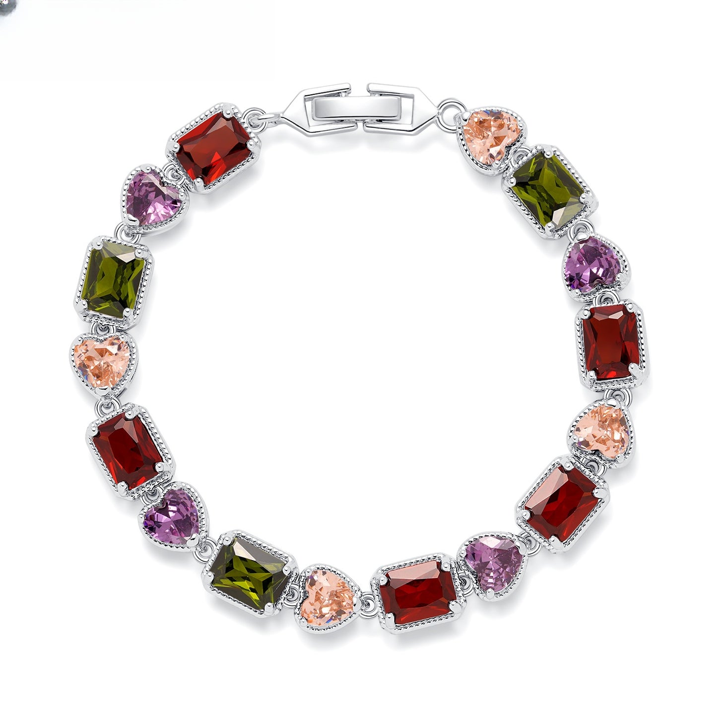 Heart Gem Statement Bracelet for Women