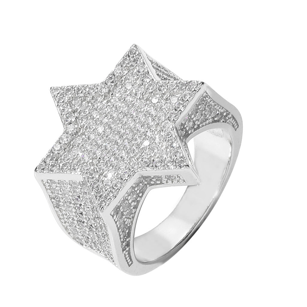 Hip Hop Minimalist Fashion Cubic Zirconia Ring for Men