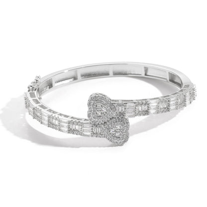 Hip Hop Light Luxury Heart Square Cubic Zirconia Bracelet for Men and Women