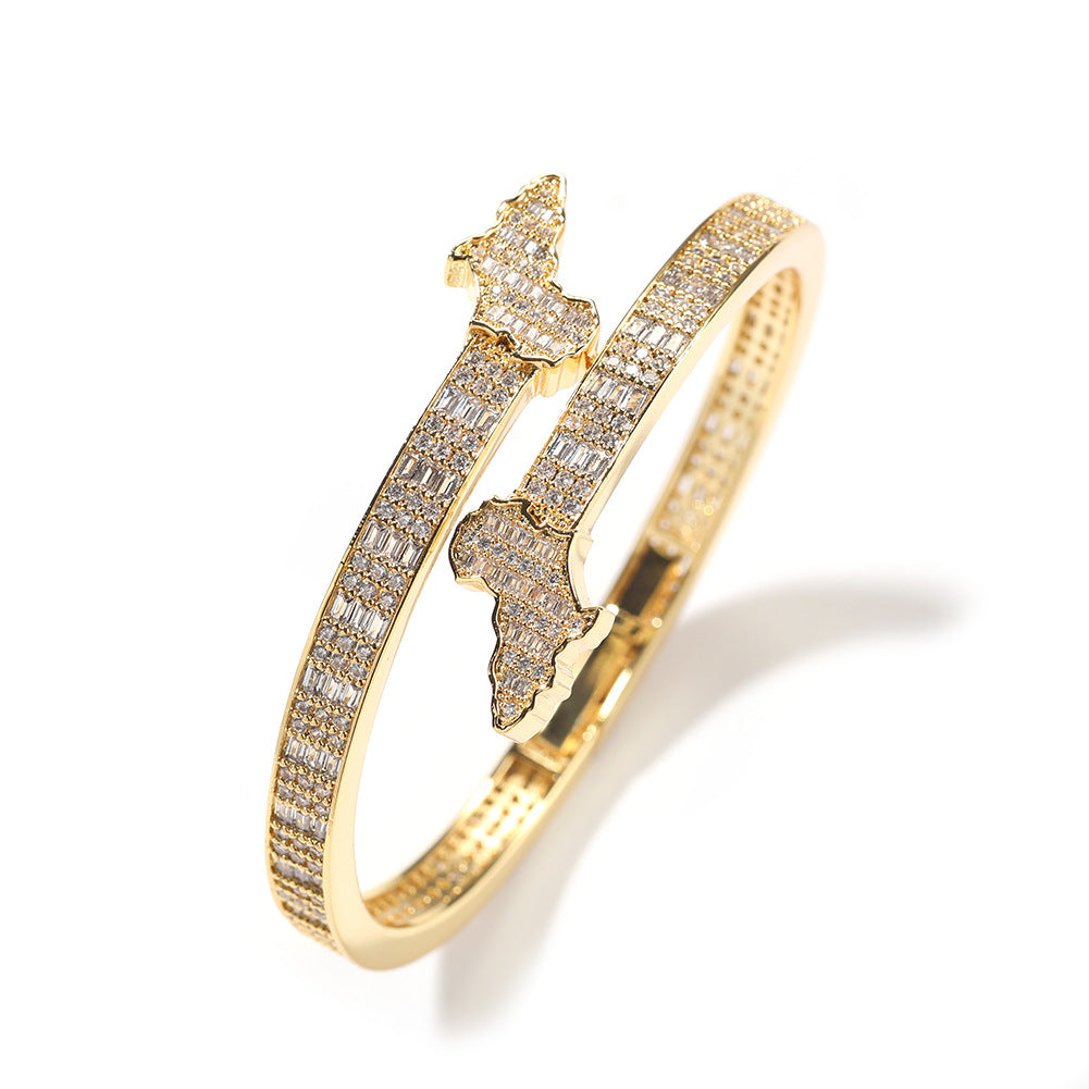 金色地图手镯 product image