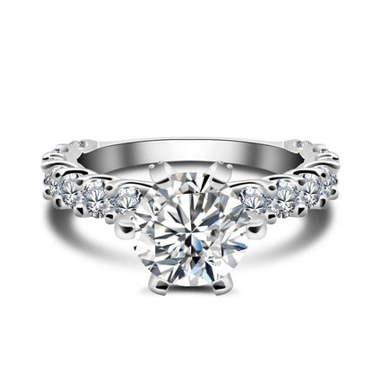 3 Carat Moissanite Halo Ring for Women, Promise Engagement Ring