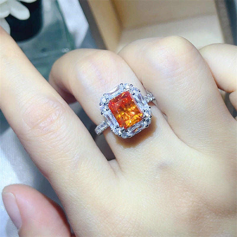 3 Carat Yellow Radiant Cut Moissanite Halo Ring for Women product image