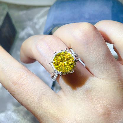 Oval Halo Moissanite Ring for Women, 3 Carat & 5 Carat Color Stone Engagement Ring