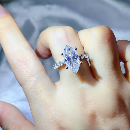 Marquise Moissanite Ring for Women, 3 Carat & 5 Carat Statement Engagement Style Ring