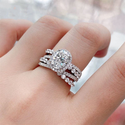 Oval Halo Moissanite Ring for Women, 3 Carat to 5 Carat Style Engagement Ring