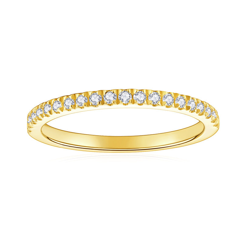 Moissanite Stackable Eternity Ring for Women, S925 Silver 18K Gold Color Band product image