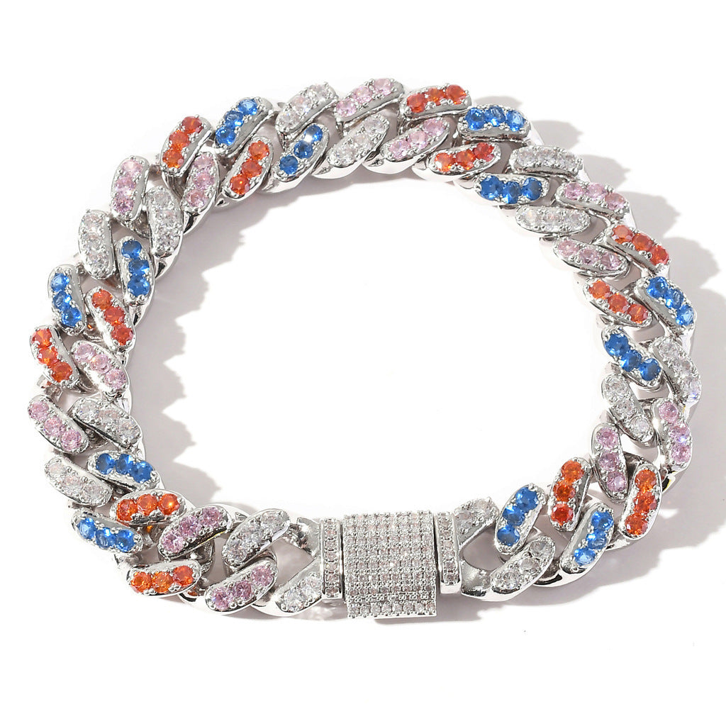 Hip Hop Cuban Link Cubic Zirconia Bracelet for Men