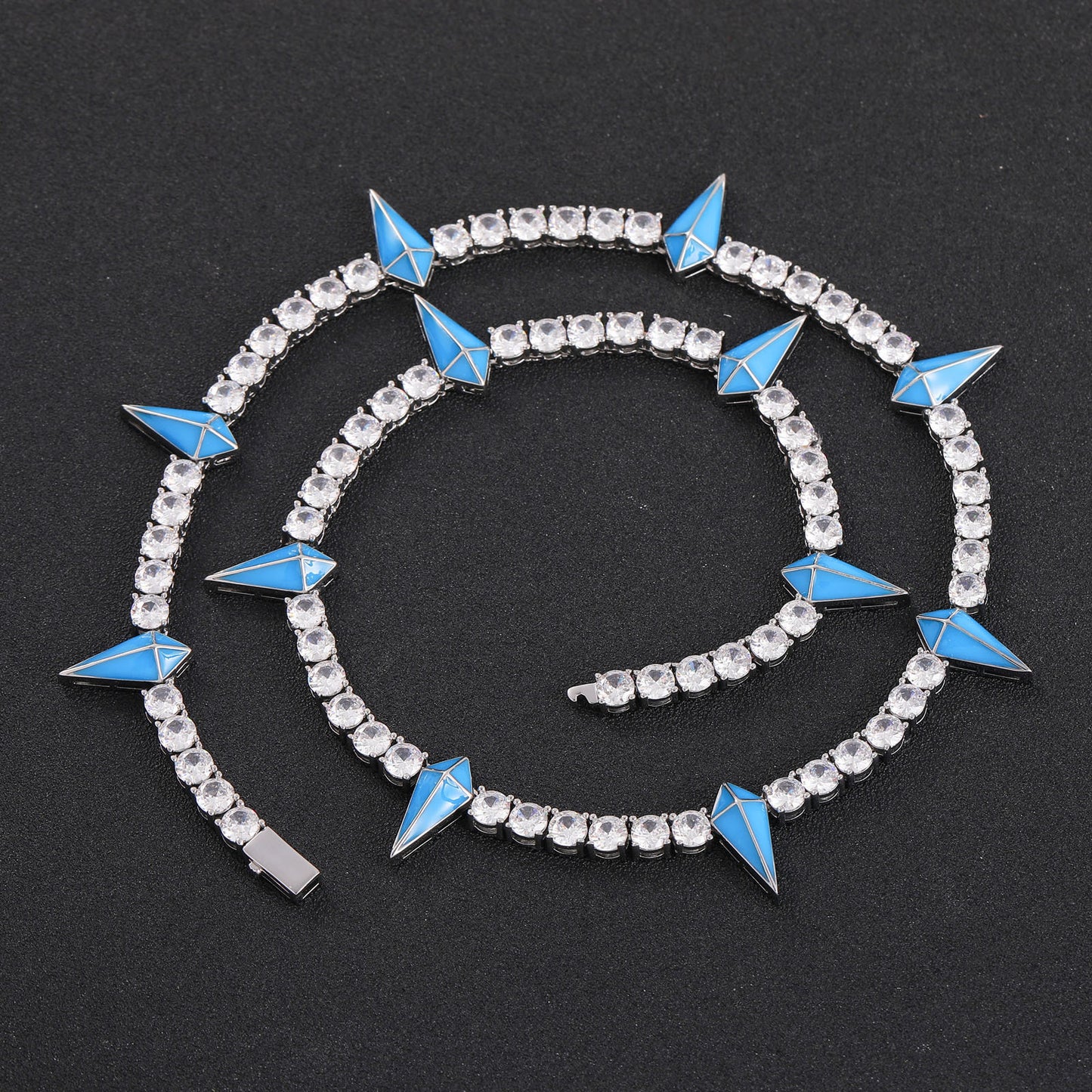 Hip Hop Tennis Chain Panther Cubic Zirconia Necklace for Men