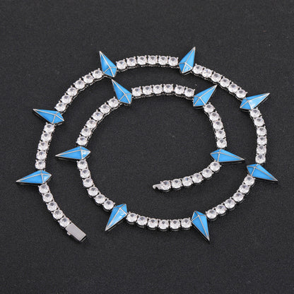 Hip Hop Tennis Chain Panther Cubic Zirconia Necklace for Men