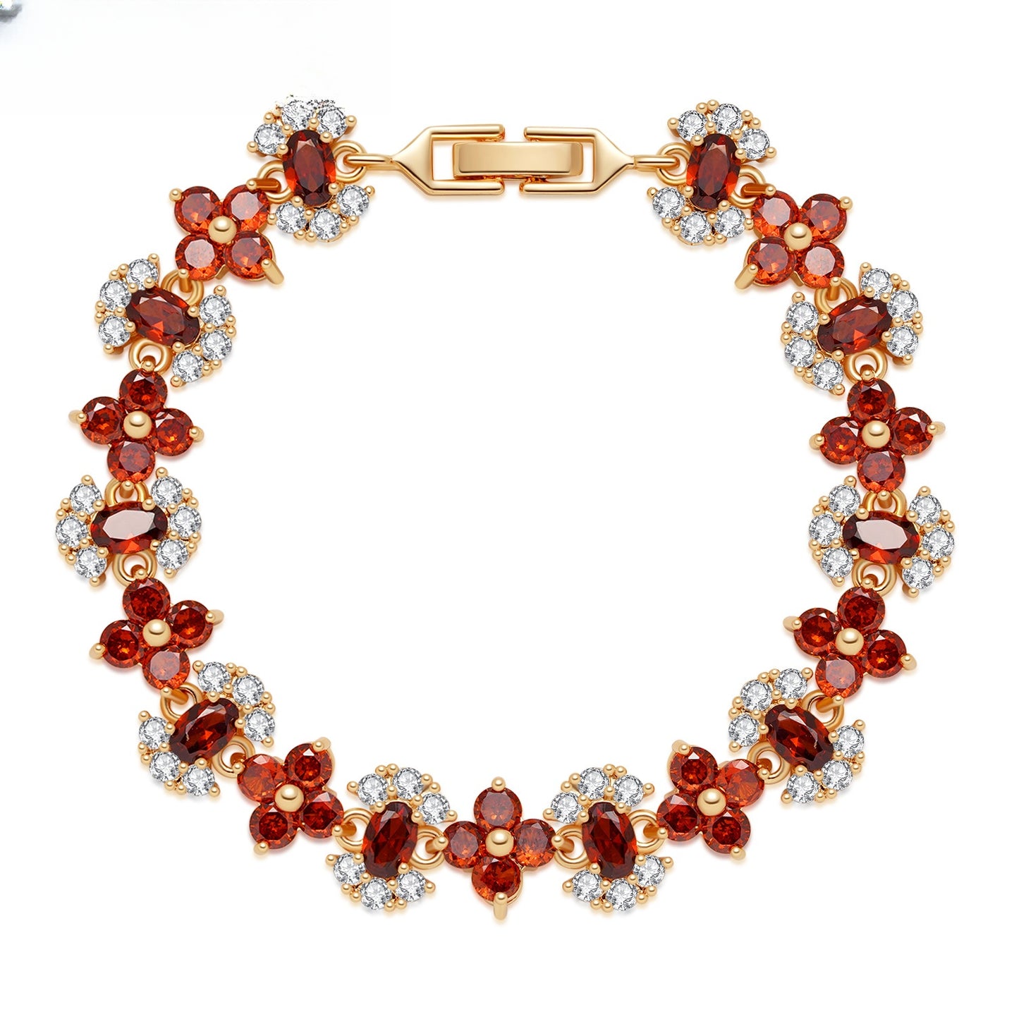 Floral Gem Statement Bracelet for Women