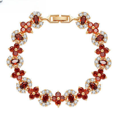 Floral Gem Statement Bracelet for Women