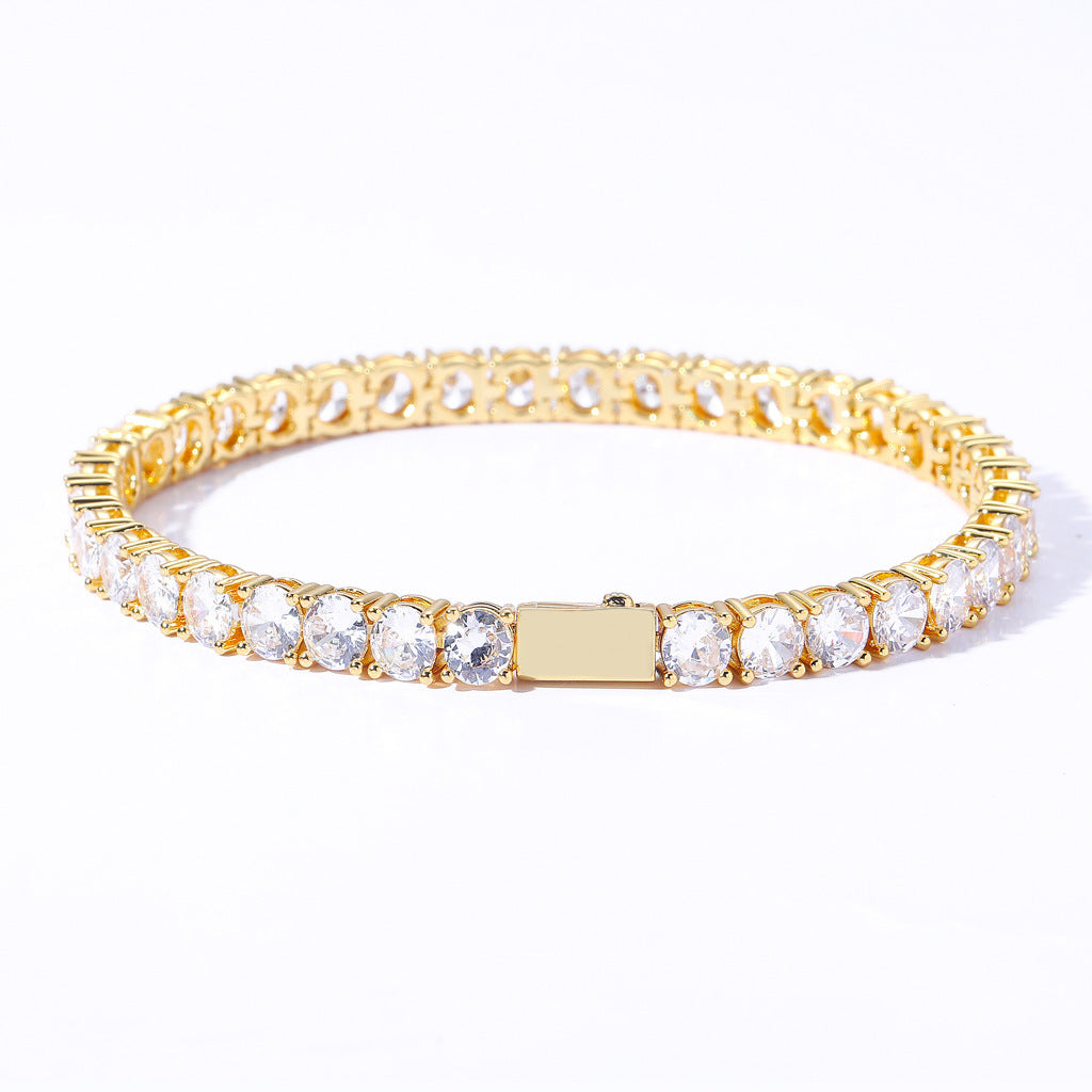 Light Luxury Minimalist Tennis Chain Copper Bracelet for Men