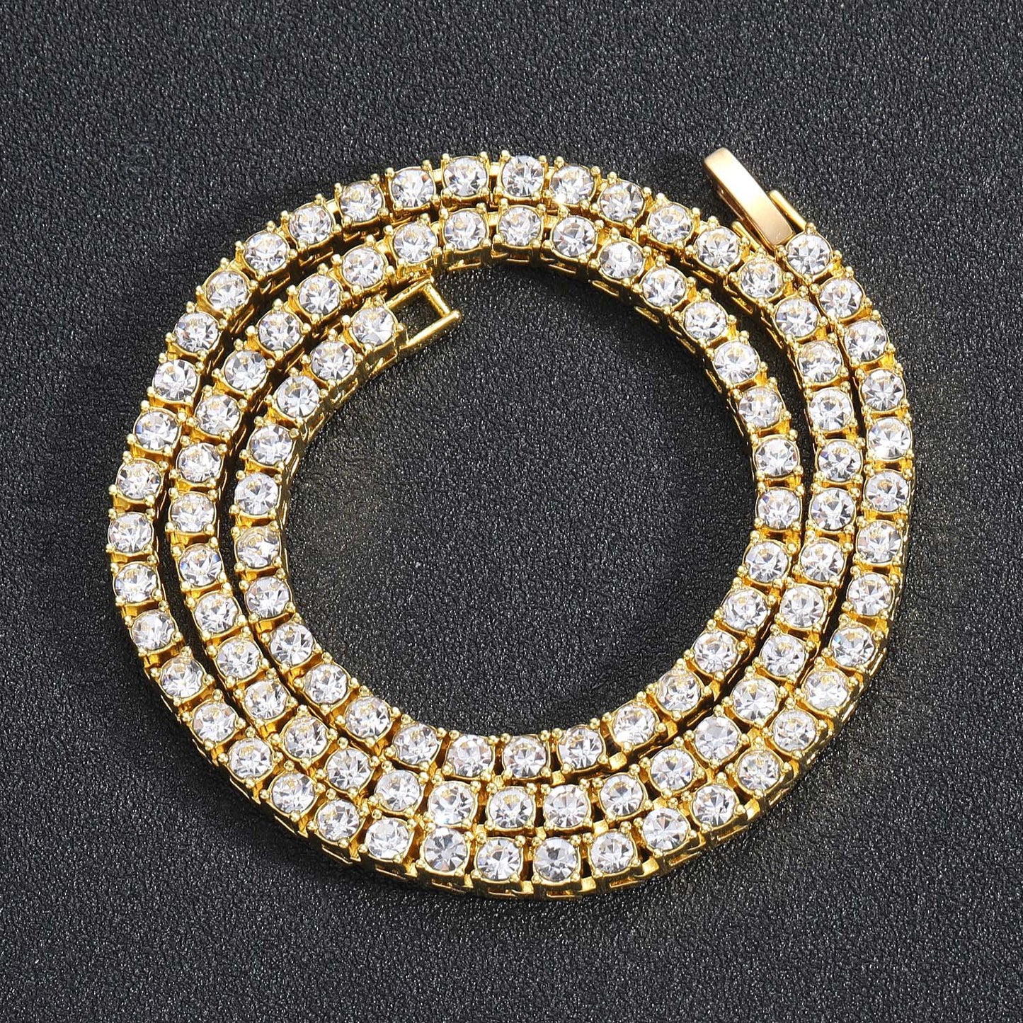 Hip Hop Tennis Chain Alloy Necklace for Men
