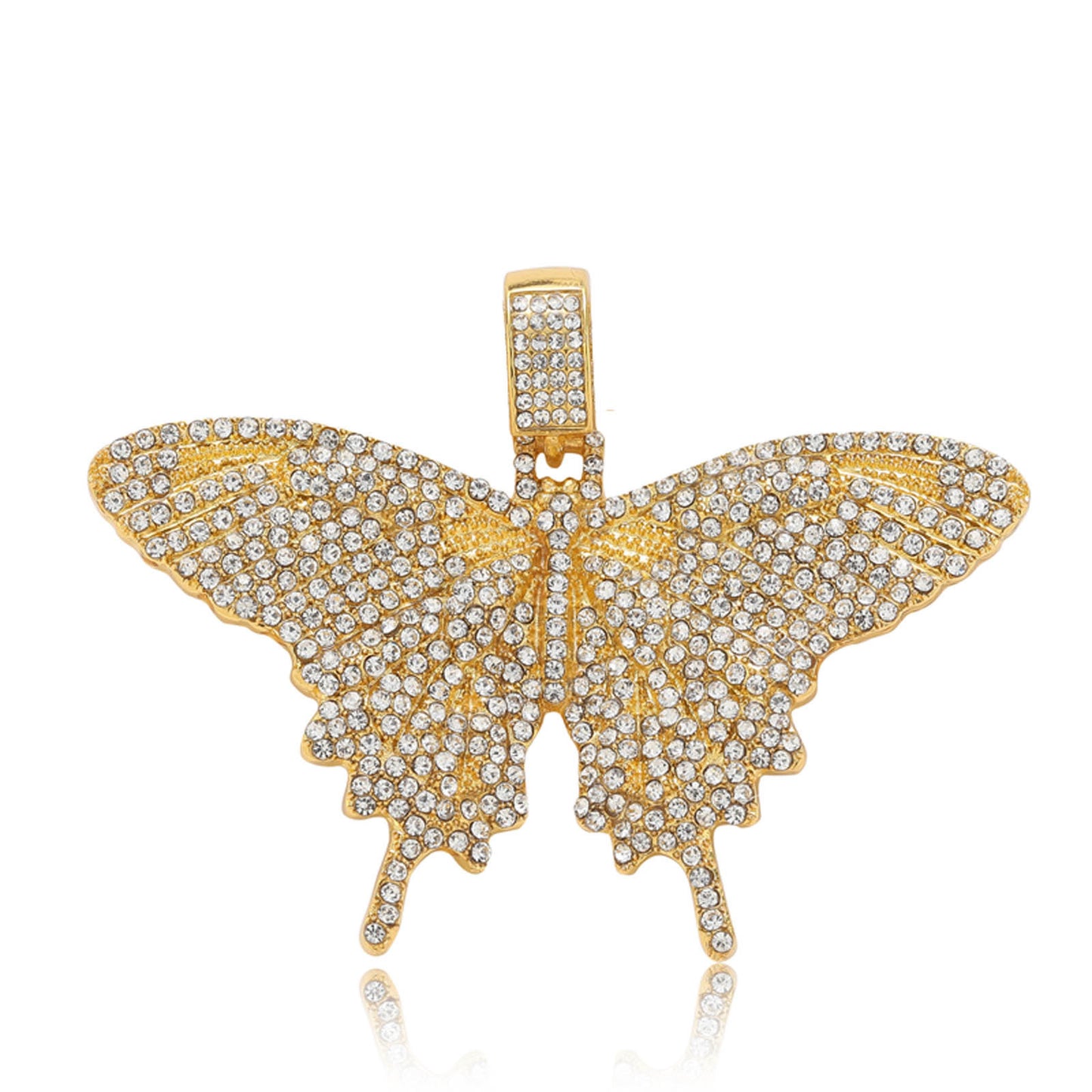 Hip Hop Butterfly Alloy Pendant Necklace for Men and Women