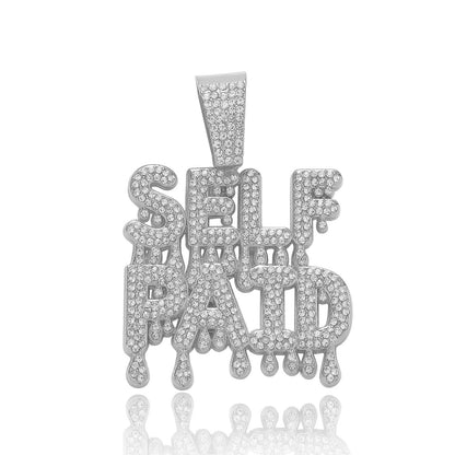 Hip Hop Letter Cubic Zirconia Pendant Necklace for Men and Women