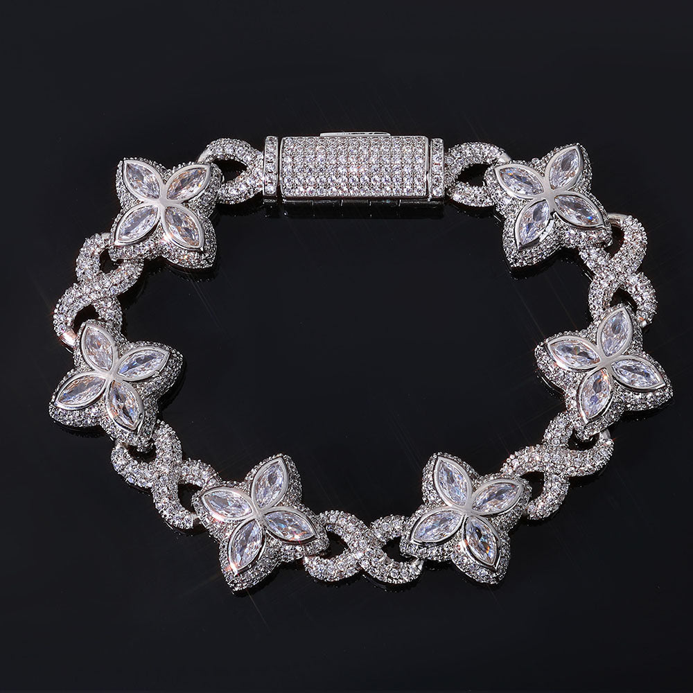 Clover and Infinity CZ Link Copper Bracelet - CHA295 product image