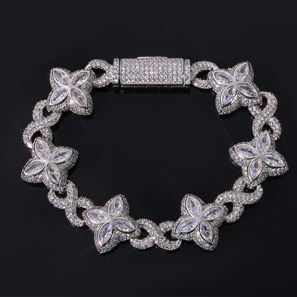 Clover and Infinity CZ Link Copper Bracelet - CHA295