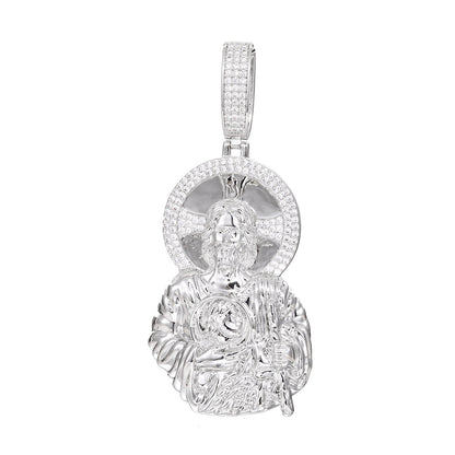 Iced Out Cartoon Figure Pendant Necklace in Gold or White Gold Tone