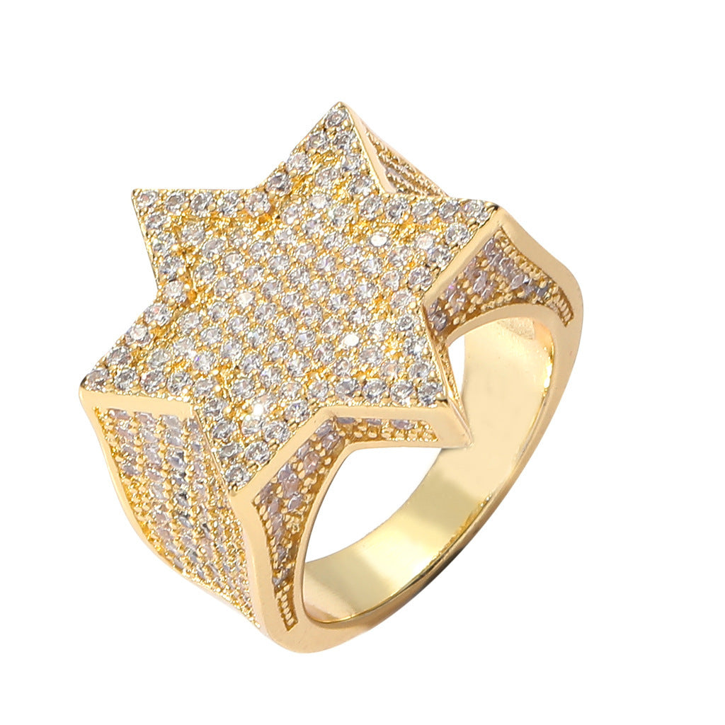 Hip Hop Minimalist Fashion Cubic Zirconia Ring for Men