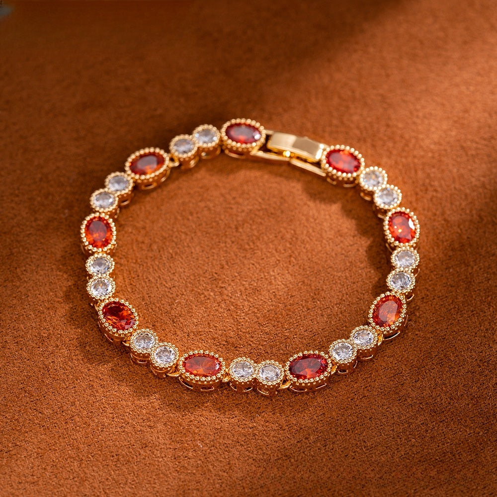 Oval Crystal Tennis Bracelet for Women Elegant Statement Everyday Jewelry