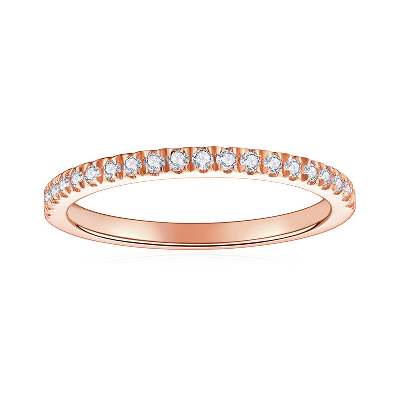 Moissanite Stackable Eternity Ring for Women, S925 Silver 18K Gold Color Band product image