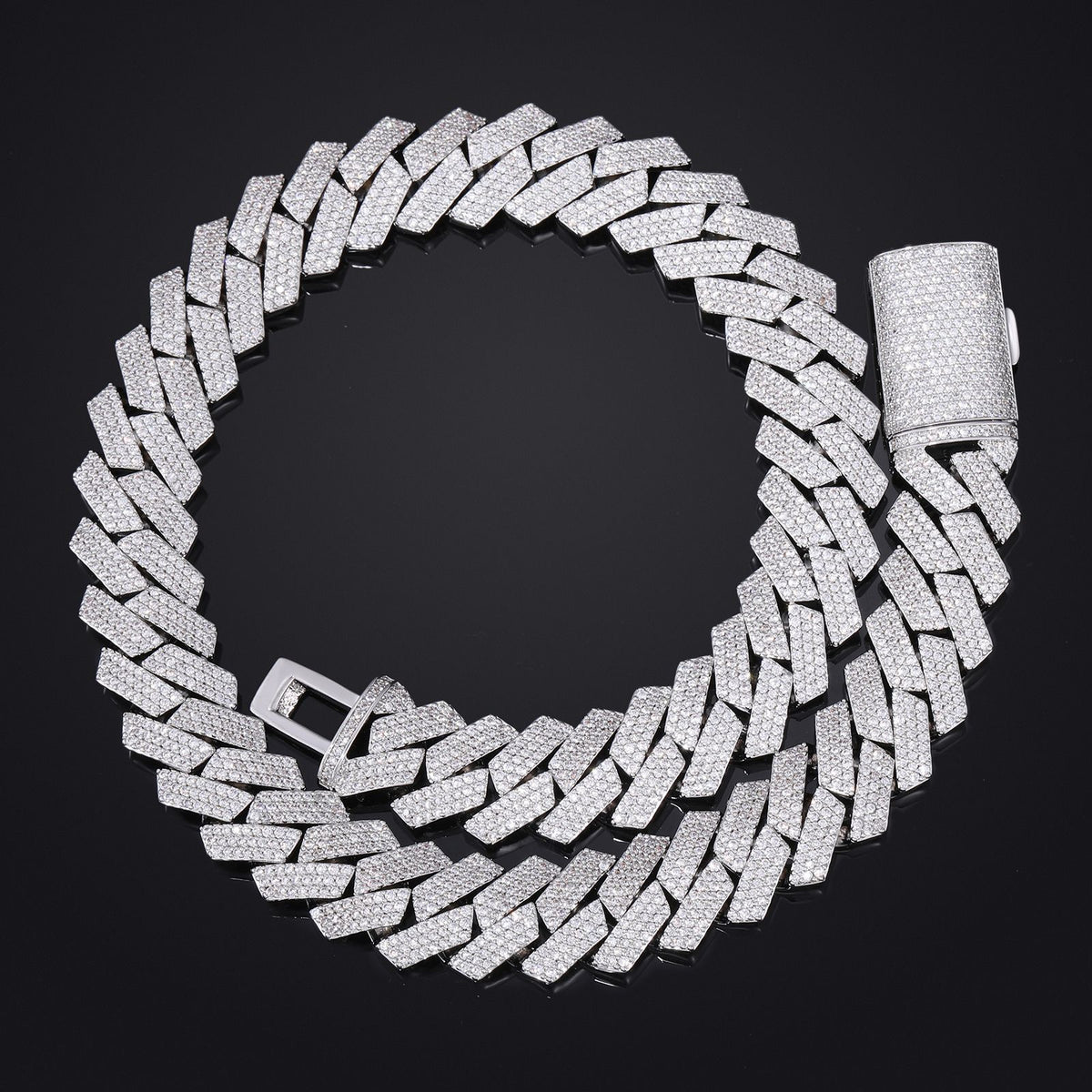 Iced Out Cuban Link Bracelet, Zircon Pavé Hip Hop Chain Bracelet, Unisex product image
