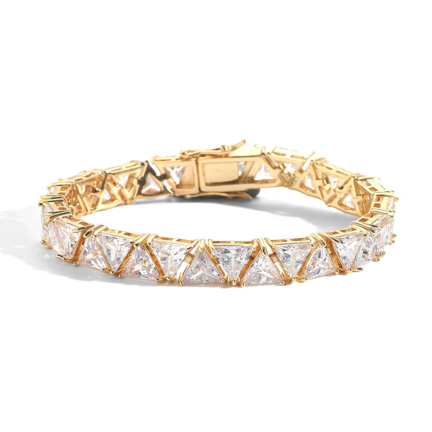 Minimalist Geometric Tennis Chain Cubic Zirconia Bracelet for Men